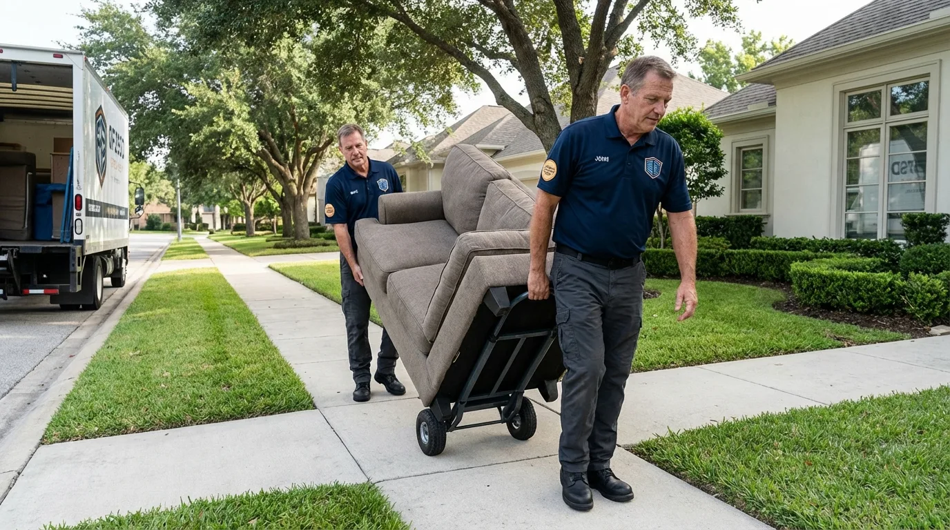 Local residential moving crew loading furniture in Woodacre, CA